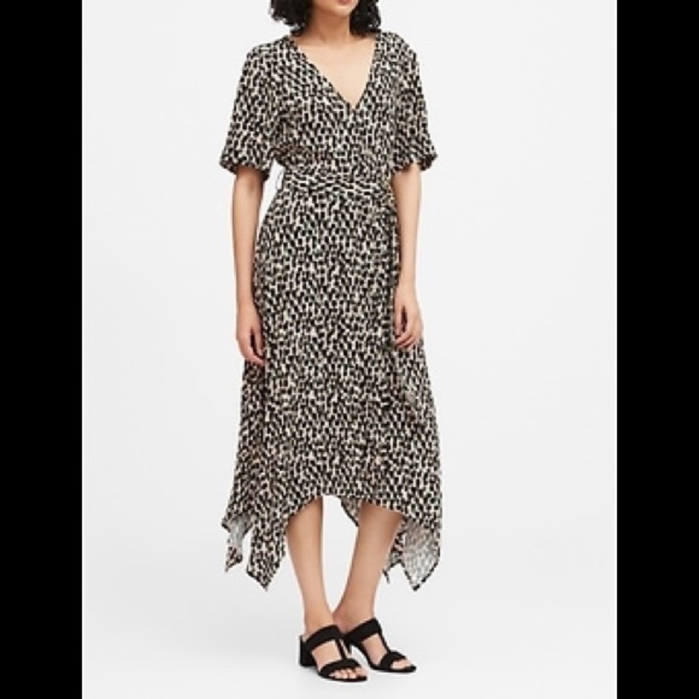 NWT banana republic handkerchief-hem wrap dress